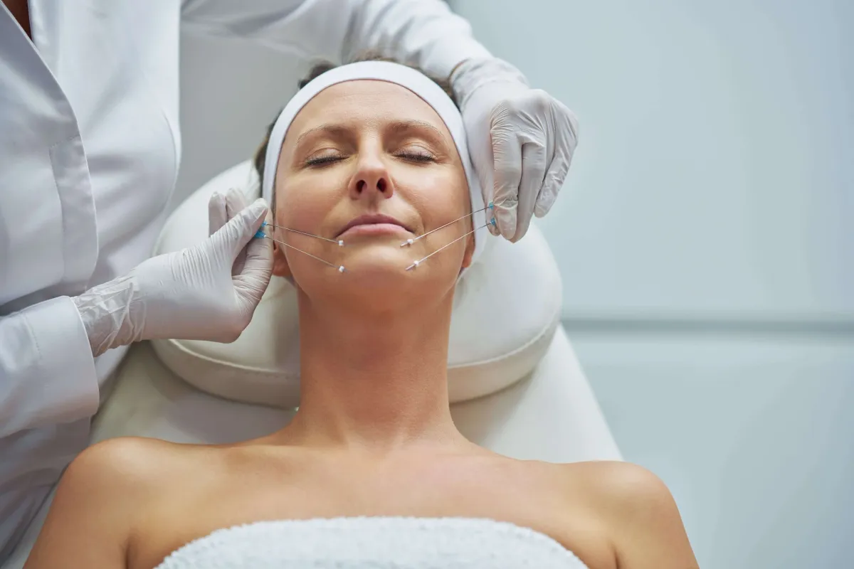 Woman getting ready for an alternative facelift procedure